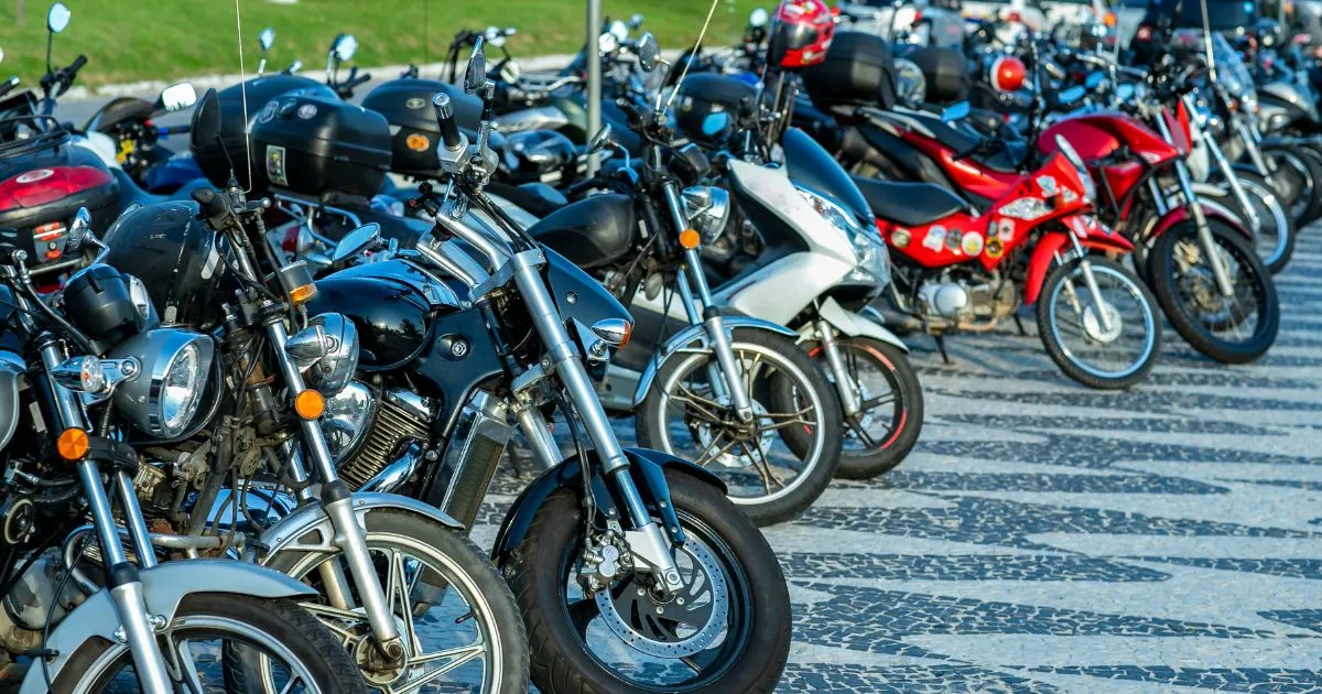 Motorcycles parked alongside each other
